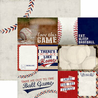Paper House Productions - All Star Collection - Baseball - 12 x 12 Double Sided Paper - Baseball Tags