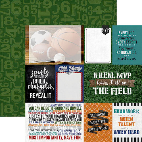 Paper House Productions - All Star Collection - Sports - 12 x 12 Double Sided Paper - MVP Tags