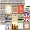 Paper House Productions - Discover Collection - England - 12 x 12 Double Sided Paper - London Tags