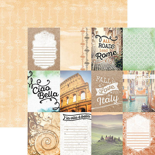 Paper House Productions - Discover Collection - Italy - 12 x 12 Double Sided Paper - Italy Tags