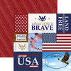 Paper House Productions - Let Freedom Ring Collection - 12 x 12 Double Sided Paper - Home of Brave Tags