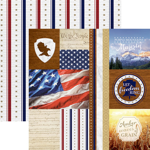 Paper House Productions - Let Freedom Ring Collection - 12 x 12 Double Sided Paper - Let Freedom Ring Tags
