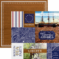 Paper House Productions - Let Freedom Ring Collection - 12 x 12 Double Sided Paper - Boston Tags