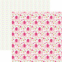 Paper House Productions - Hello Baby Girl Collection - 12 x 12 Double Sided Paper - Pink Elephants