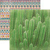 Paper House Productions - Southwest Adventure Collection - 12 x 12 Double Sided Paper - Cactus