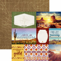Paper House Productions - Southwest Adventure Collection - 12 x 12 Double Sided Paper - Southwest Adventure Tags