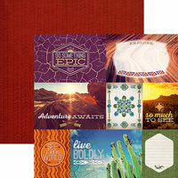 Paper House Productions - Southwest Adventure Collection - 12 x 12 Double Sided Paper - Adventure Awaits Tags