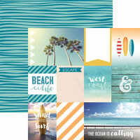 Paper House Productions - Discover USA Collection - 12 x 12 Double Sided Paper - West Coast Tags