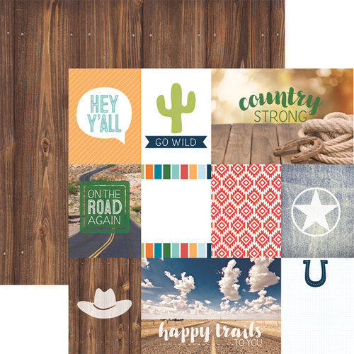 Paper House Productions - Discover USA Collection - 12 x 12 Double Sided Paper - Country Strong Tags