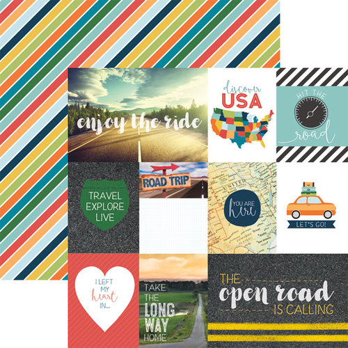 Paper House Productions - Discover USA Collection - 12 x 12 Double Sided Paper - Discover USA Tags