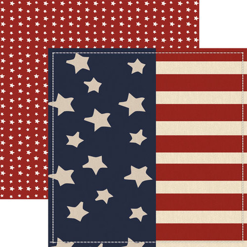 Paper House Productions - Home Front Girl Collection - 12 x 12 Double Sided Paper - Wave the Flag