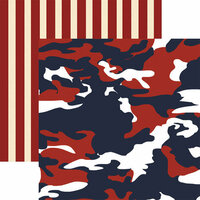 Paper House Productions - Home Front Girl Collection - 12 x 12 Double Sided Paper - Freedom Camo