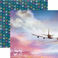 Paper House Productions - Explore Your World Collection - 12 x 12 Double Sided Paper - Up Up & Away We Go