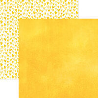 Paper House Productions - 12 x 12 Double Sided Paper - Yellow Watercolor Hearts