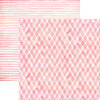 Paper House Productions - 12 x 12 Double Sided Paper - Pink Watercolor Plaid and Stripes