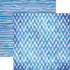 Paper House Productions - 12 x 12 Double Sided Paper - Blue Watercolor Plaid and Stripes