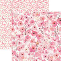 Paper House Productions - 12 x 12 Double Sided Paper - Pink Watercolor Floral