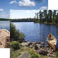 Paper House Productions - 12 x 12 Double Sided Paper - Canoe On Lake
