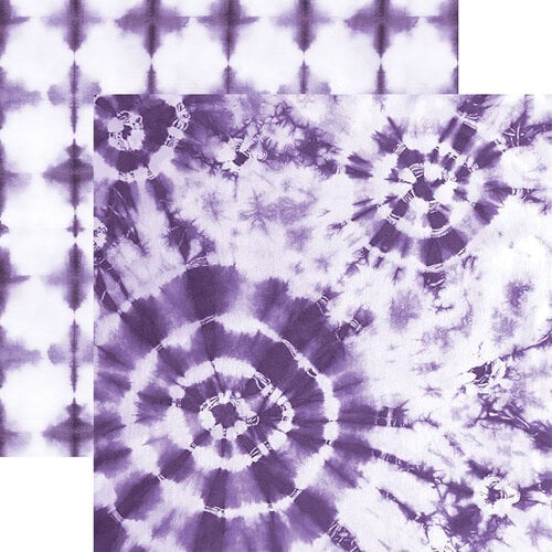Paper House Productions - 12 x 12 Double Sided Paper - Purple Watercolor Tie-Dye