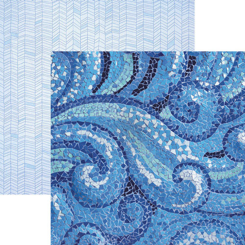 Paper House Productions - Color Ways Collection - Sapphire - 12 x 12 Double Sided Paper - Mosaic