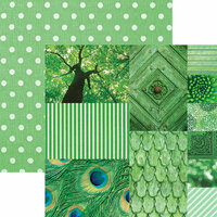 Paper House Productions - Color Ways Collection - Emerald - 12 x 12 Double Sided Paper - Trim Cards