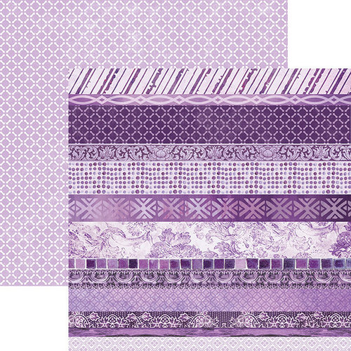 Paper House Productions - Color Ways Collection - Orchid - 12 x 12 Double Sided Paper - Edgings