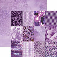 Paper House Productions - Color Ways Collection - Orchid - 12 x 12 Double Sided Paper - Mini Trim Cards