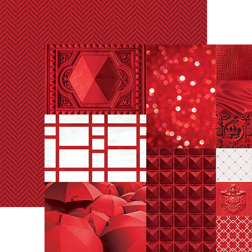 Paper House Productions - Color Ways Collection - Rouge - 12 x 12 Double Sided Paper - Trim Cards