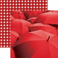 Paper House Productions - Color Ways Collection - Rouge - 12 x 12 Double Sided Paper - Umbrellas