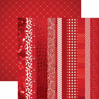 Paper House Productions - Color Ways Collection - Rouge - 12 x 12 Double Sided Paper - Edgings