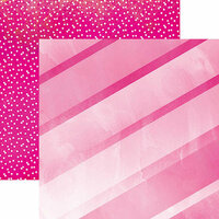 Paper House Productions - Color Ways Collection - Flamingo - 12 x 12 Double Sided Paper - Stripes
