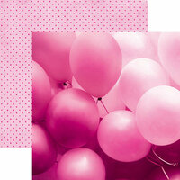 Paper House Productions - Color Ways Collection - Flamingo - 12 x 12 Double Sided Paper - Balloons