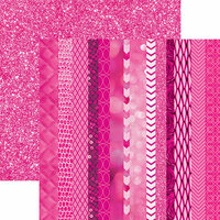 Paper House Productions - Color Ways Collection - Flamingo - 12 x 12 Double Sided Paper - Edgings