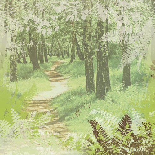Paper House Productions - Summer Camp Collection - 12 x 12 Paper - Woodland Path