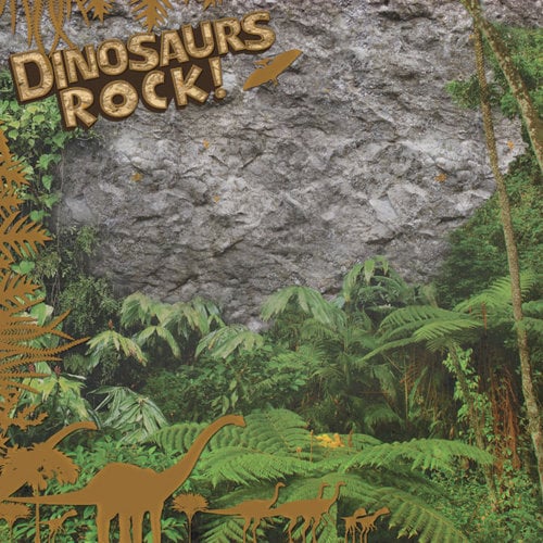 Paper House Productions - Dinosaurs Collection - 12 x 12 Paper with Foil Accents - Dinosaurs Rock