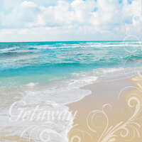 Paper House Productions - Fun Beach Collection - 12 x 12 Paper with Glitter Accents - Getaway