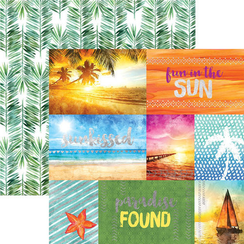 Paper House Productions - Sun Drenched Collection - 12 x 12 Double Sided Paper with Foil Accents - Fun in the Sun