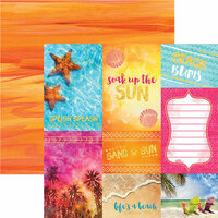 Paper House Productions - Sun Drenched Collection - 12 x 12 Double Sided Paper with Foil Accents - Soak up the Sun