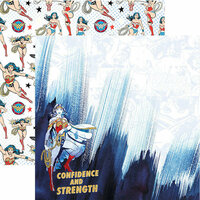 Paper House Productions - Wonder Woman Collection - 12 x 12 Double Sided Paper with Foil Accents - Confidence and Strength