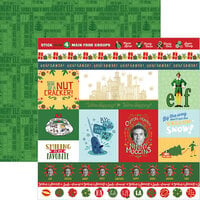 Paper House Productions - Elf Collection - 12 x 12 Double Sided Paper - Tag Borders