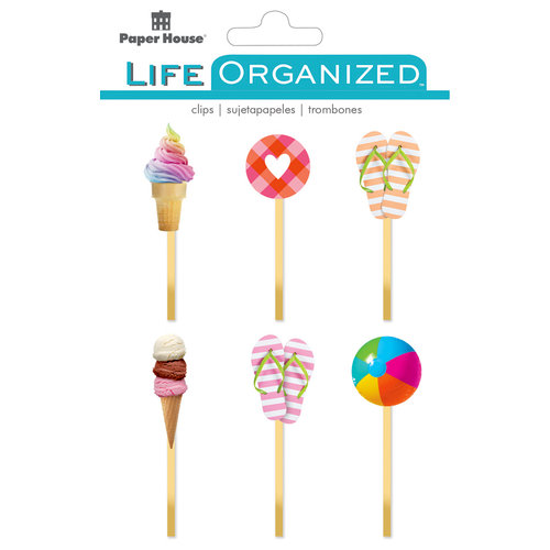 Paper House Productions - Life Organized Collection - Epoxy Clips - Summer Fun