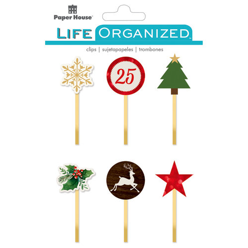 Paper House Productions - Life Organized Collection - Epoxy Clips - Christmas