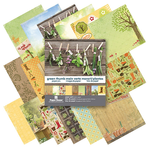 Paper House Productions - 6 x 6 Paper Pad - Green Thumb