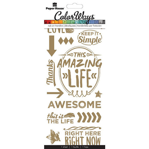 Paper House Productions - Color Ways Collection - Rub Ons - Amazing Life