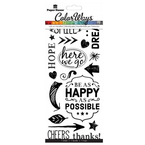 Paper House Productions - Color Ways Collection - Rub Ons - Be Happy