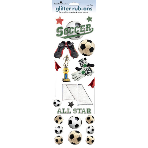 Paper House Productions - Soccer Collection - Glitter Rub Ons - Soccer