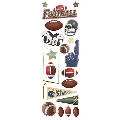 Paper House Productions - Football Collection - Glitter Rub Ons - Football