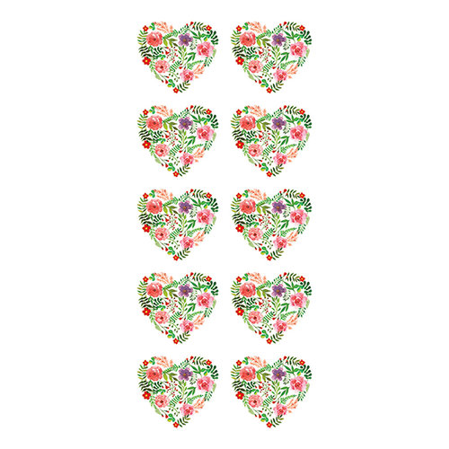 Paper House Productions - Cardstock Stickers - Floral Hearts