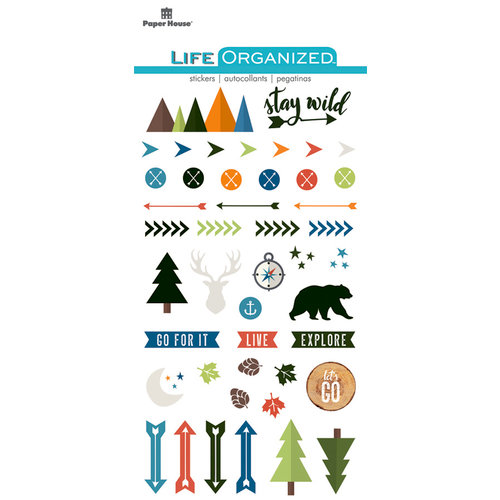 Paper House Productions - Life Organized Collection - Epoxy Stickers - Outdoors with Foil Accents