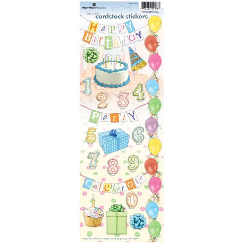 Paper House Productions - Birthday Collection - Cardstock Stickers - Birthday